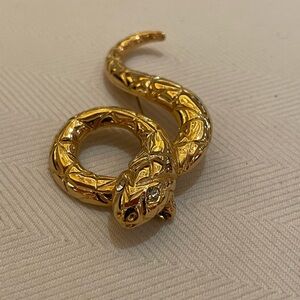 Brass Serpent w/Rhinestone Eyes